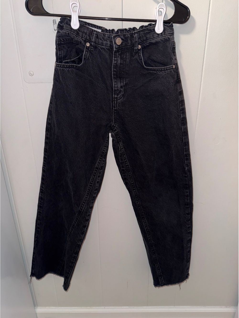 ZARA Black High-Waisted Straight Leg Jeans Size 13-14